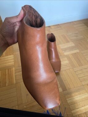 Karl Lagerfeld Women's Tan Leather Ankle Booties